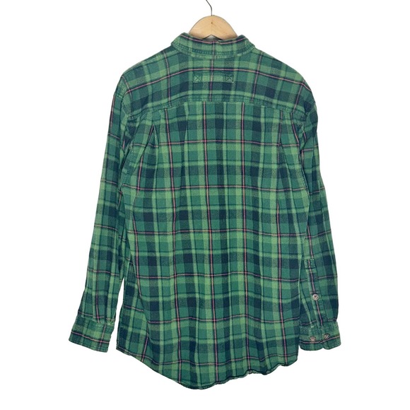 Duluth Trading Co. | Men | Green Plaid Flannel LS Button Front Shirt | Medium - Picture 2 of 10